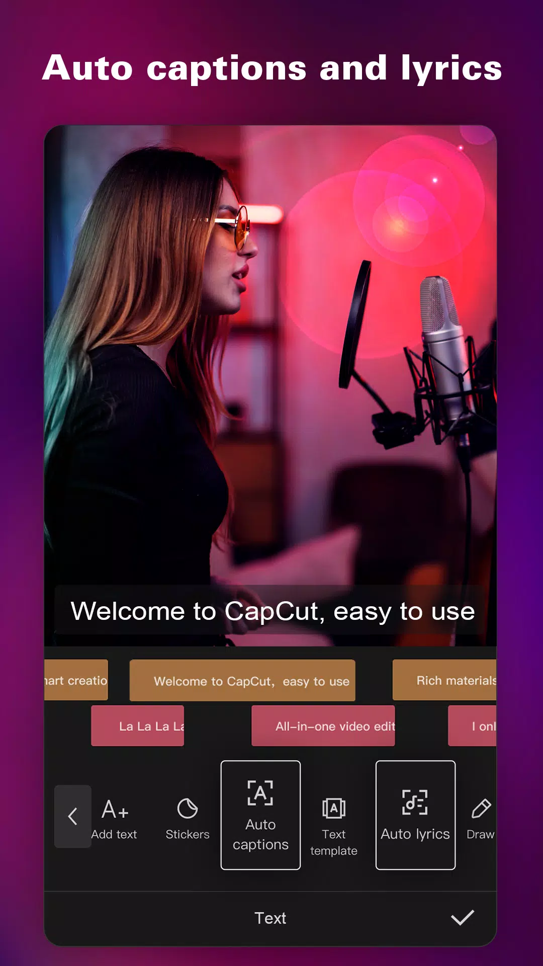 auto captions and lyrics-capcutmods.com-2025 free download capcut mod aplication on your phone